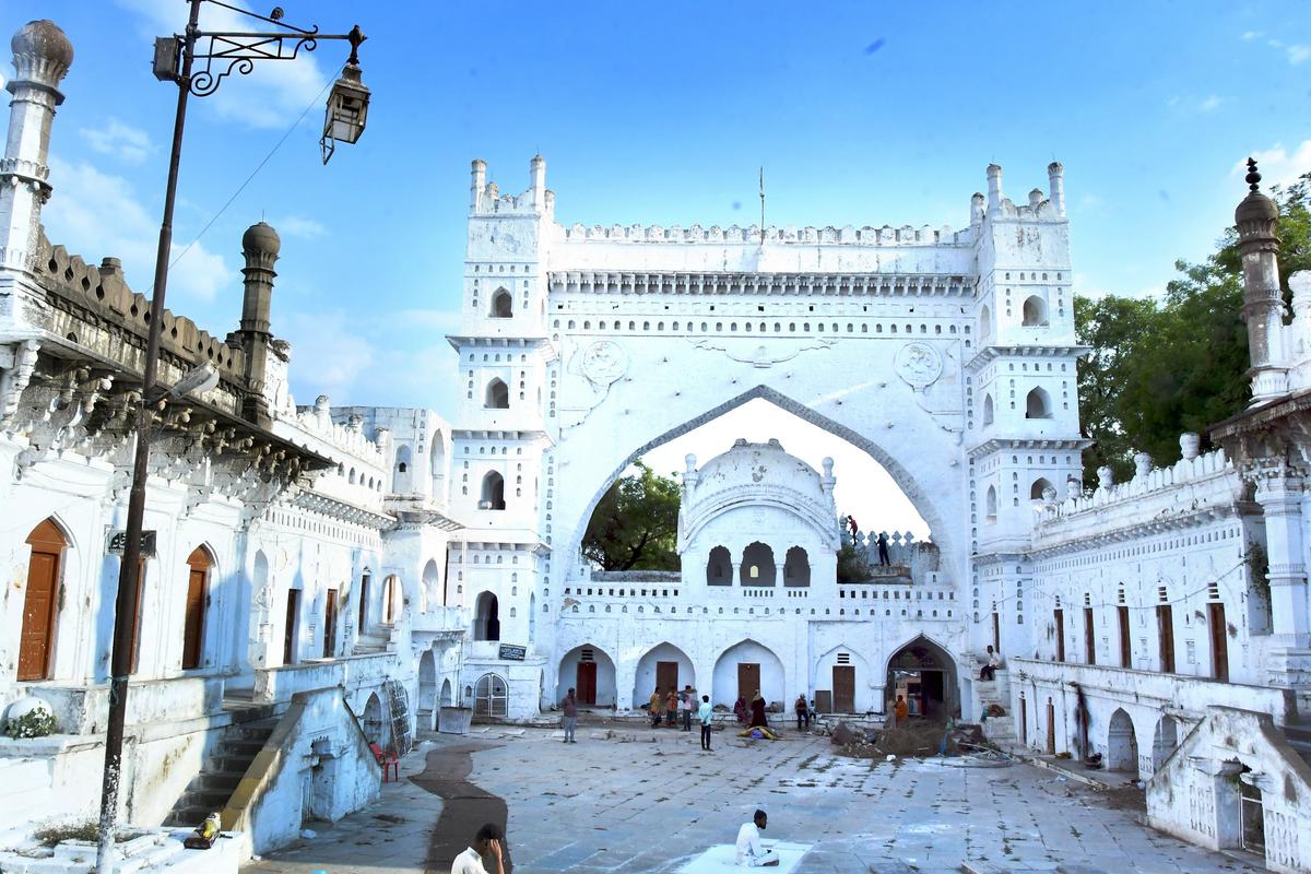 Courtyard and gigantic arch gate towards the south of the dargah. 