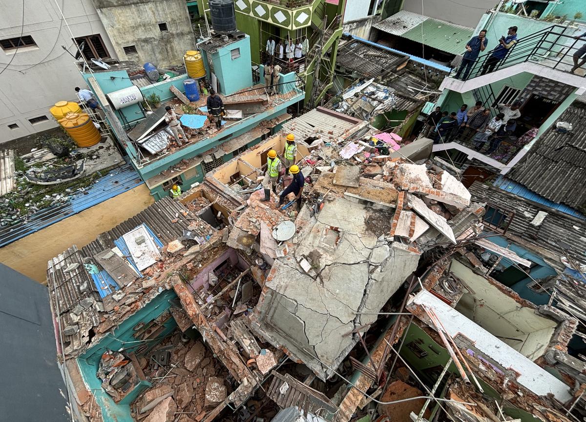 Several houses were damaged in an explosion that ripped through closely packed dwellings at Wilson Garden in Adugodi in Bengaluru on Friday.
