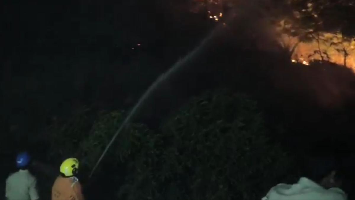 Fire at Undavalli hill near CM’s camp office brought under control