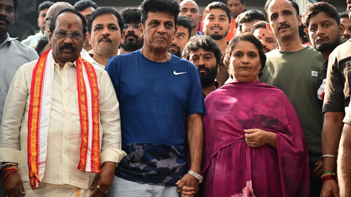 Actor Shiva Rajkumar seeks Goddess Durga’s blessings for his biopic on Gummadi Narasaiah