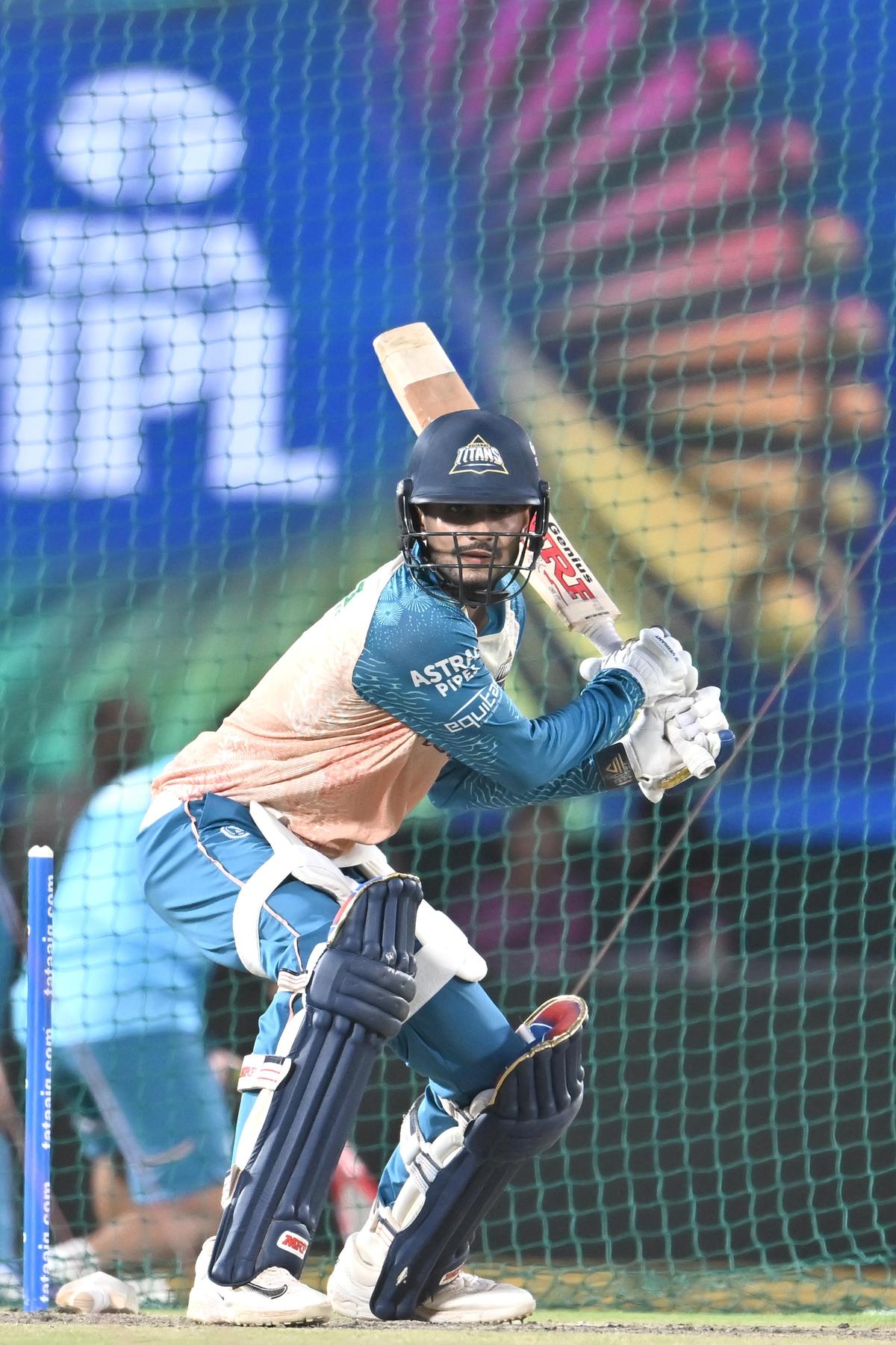 Gujarat Titans captain Shubman Gill trains ahead of the IPL 2026 Qualifier 1 against Royal Challengers Bengaluru.