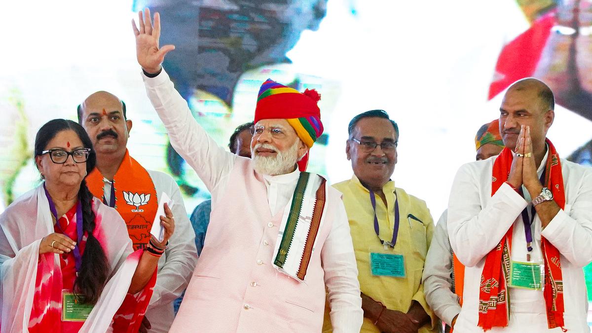 Vasundhara Raje is the cynosure of all eyes at the BJP’s Ajmer rally