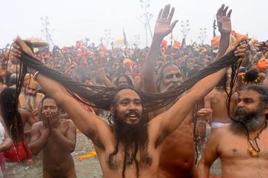 In pictures | Maha Kumbh Mela draws sea of devotees at Triveni Sangam