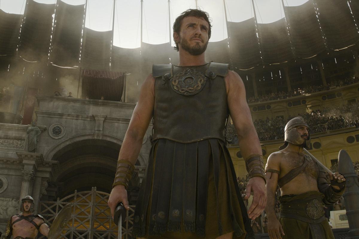 Paul Mescal in a scene from “Gladiator II.”