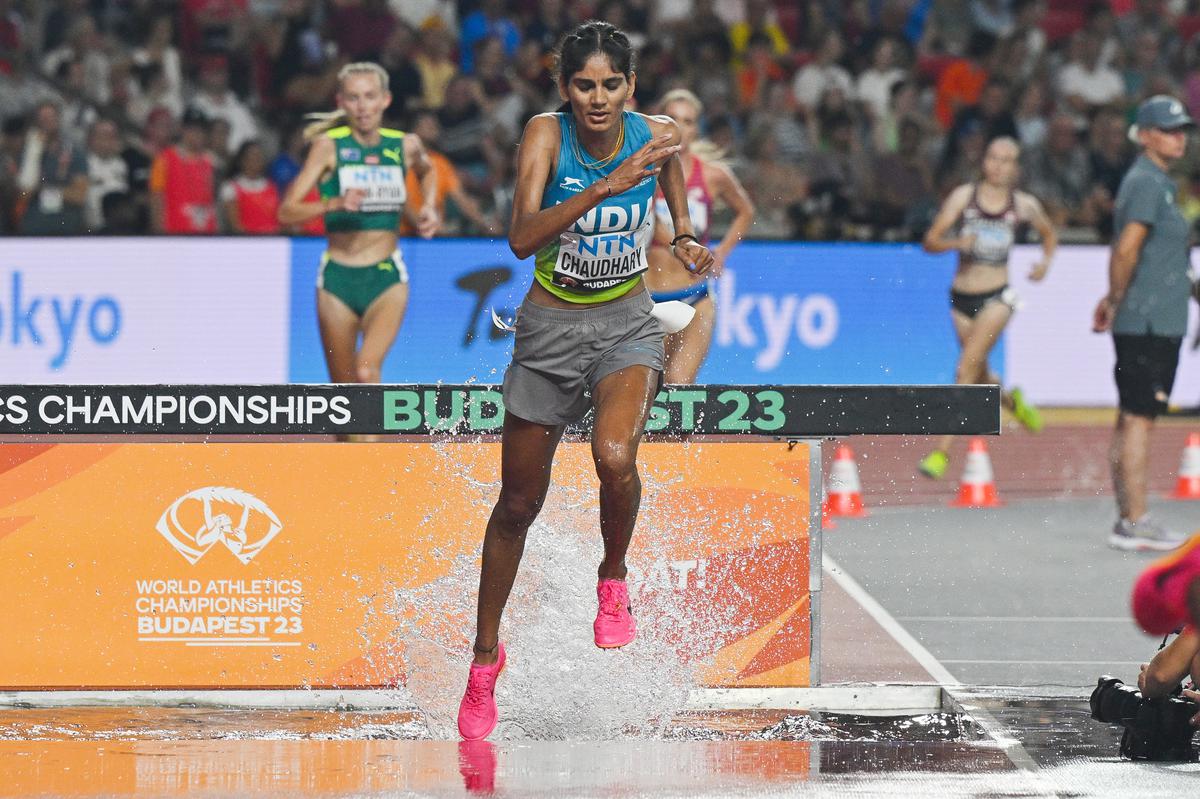 Parul Chaudhary set a new national record in women’s 3,000m steeplechase at the World Athletics Championships in Budapest.