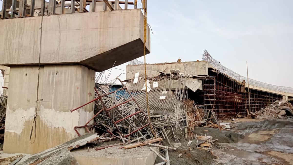 Bairamalguda flyover slab collapses, two severely injured