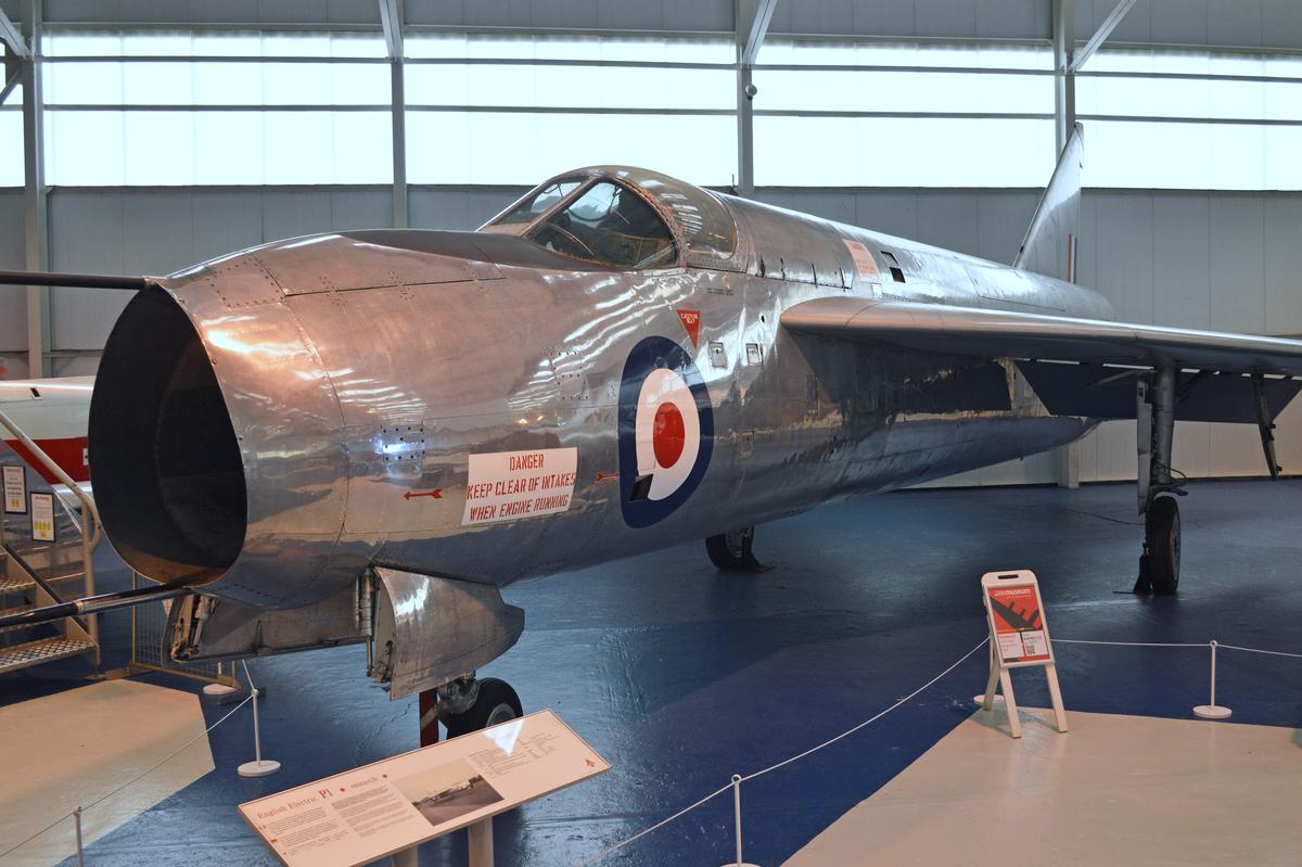 The English Electric Lightning on display at a RAF Museum. 