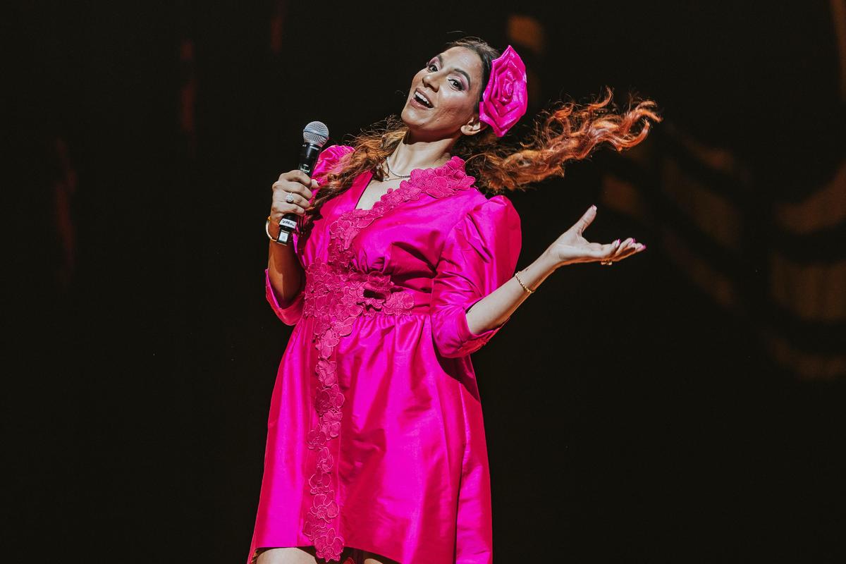 Stand up comic Sharul Channa at one of her shows