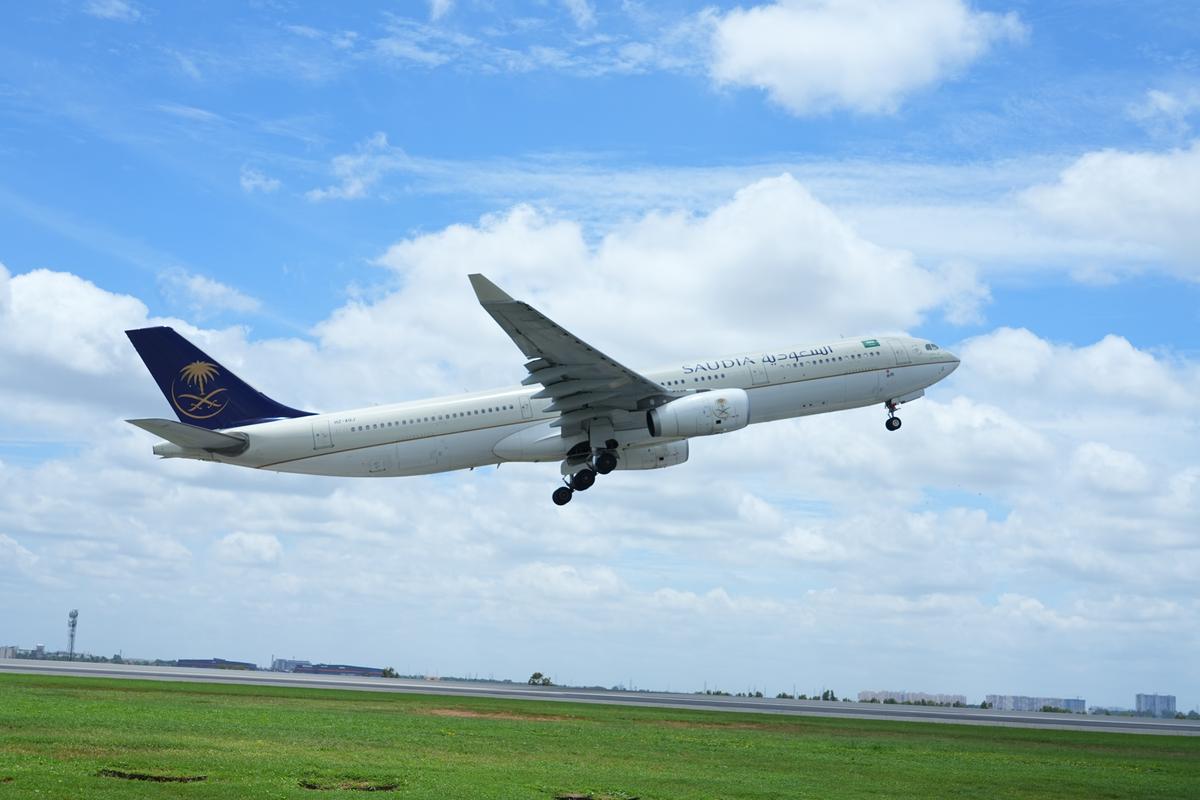 A plane taking off from the new Terminal 2 of Kempegowda International Airport in Bengaluru.