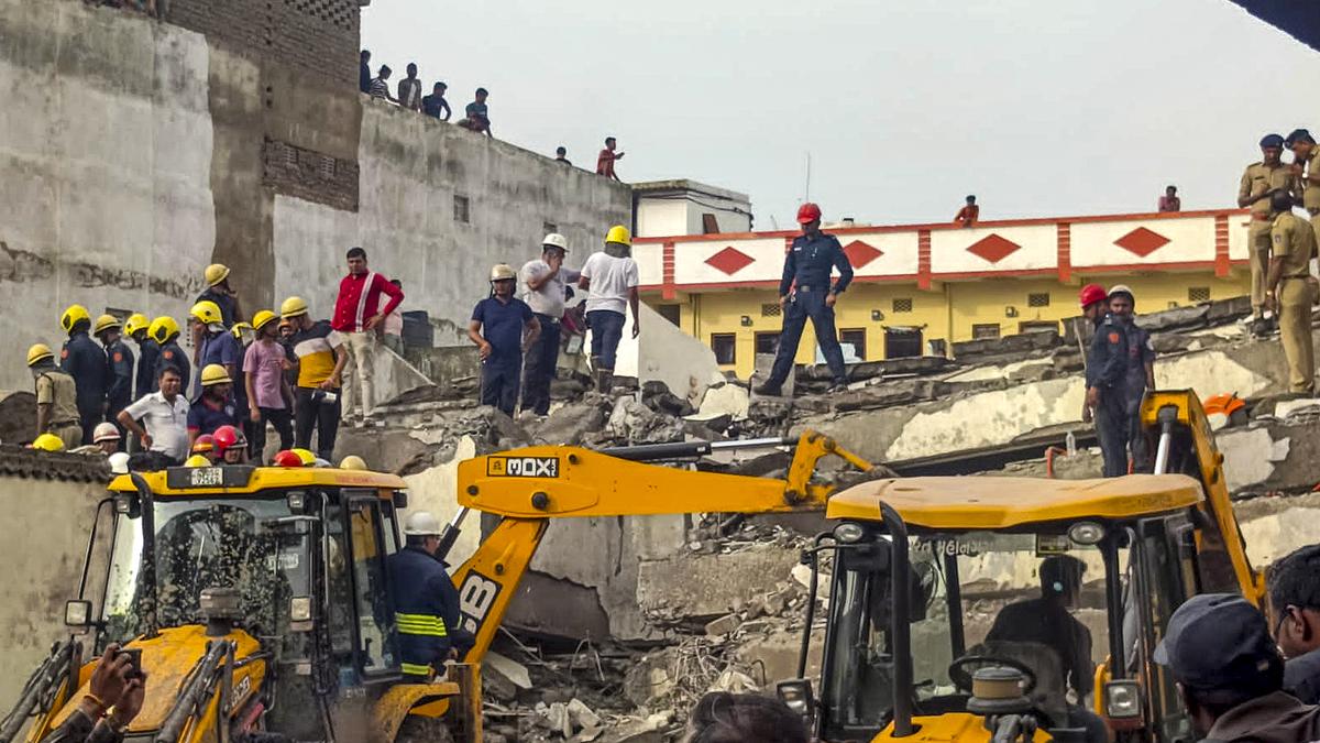 Six-storey residential building collapses in Surat city; rescue operations on