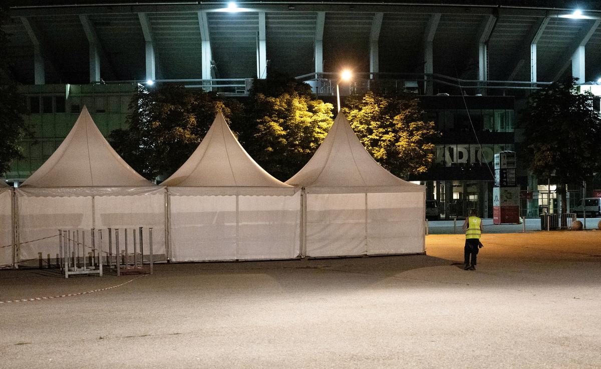 General view outside Happel stadium after Taylor Swift’s three concerts this week were canceled after the government confirmed a planned attack at the stadium in Vienna, Austria, August 8, 2024