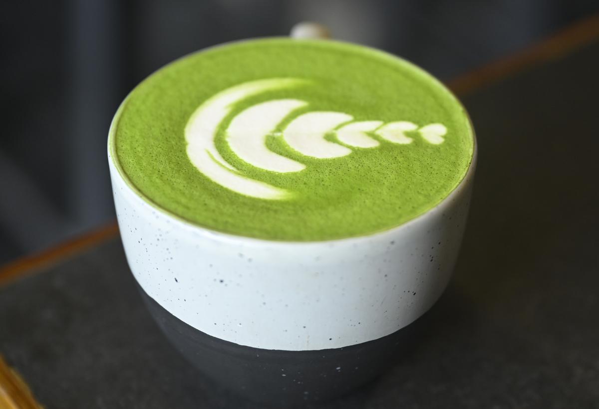 Hot matcha latte