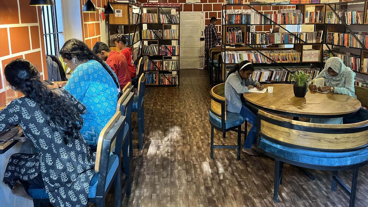 Cafe Book Mark, a book stall and reading room on the premises of Ayyankali Hall, attracts bookworms