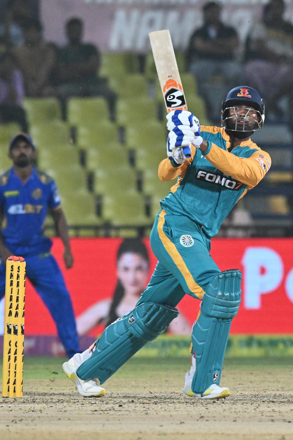 All-round show: Grand Cholas’ Sanjay Yadav cracked a 33-ball unbeaten 60 and returned to take three for 28.