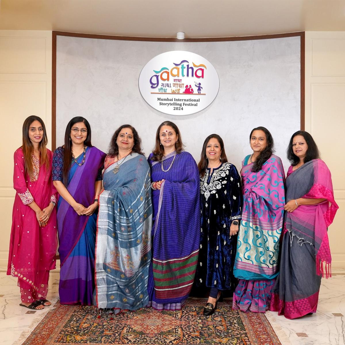 The Gaatha team (from left) Urmi Thakkar, Shalini Bajaj Surve, Hema Subramanian, Amrita Somaiya, Usha Venkatraman, Yamini Shah and Shrriya Pawar.