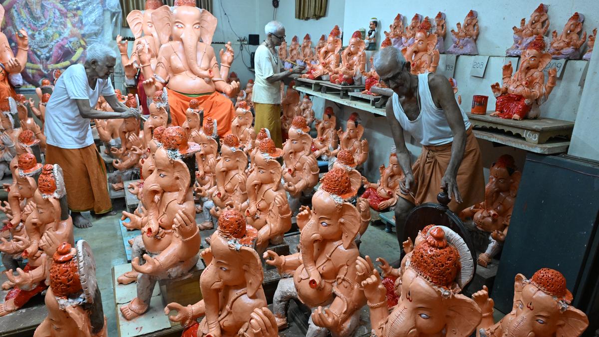 Ganesha idol making is no commercial activity for these traditional artisans of Mangaluru