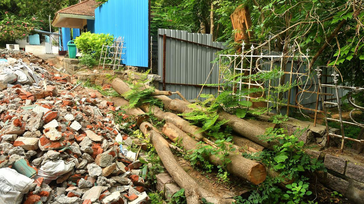 Rampant destruction of nature close to Durgam Cheruvu