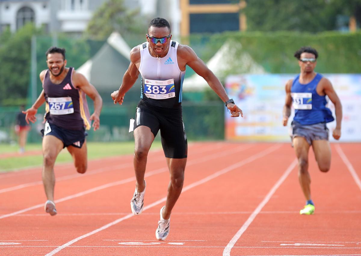 Don’t count me out: Animesh Kujur, who set the 200m National record recently, fancies his chances of breaking the 10-second barrier in the shorter sprint. ‘Whenever it is to happen, it will happen,’ he says. | Photo Credit: R.K. Nithin