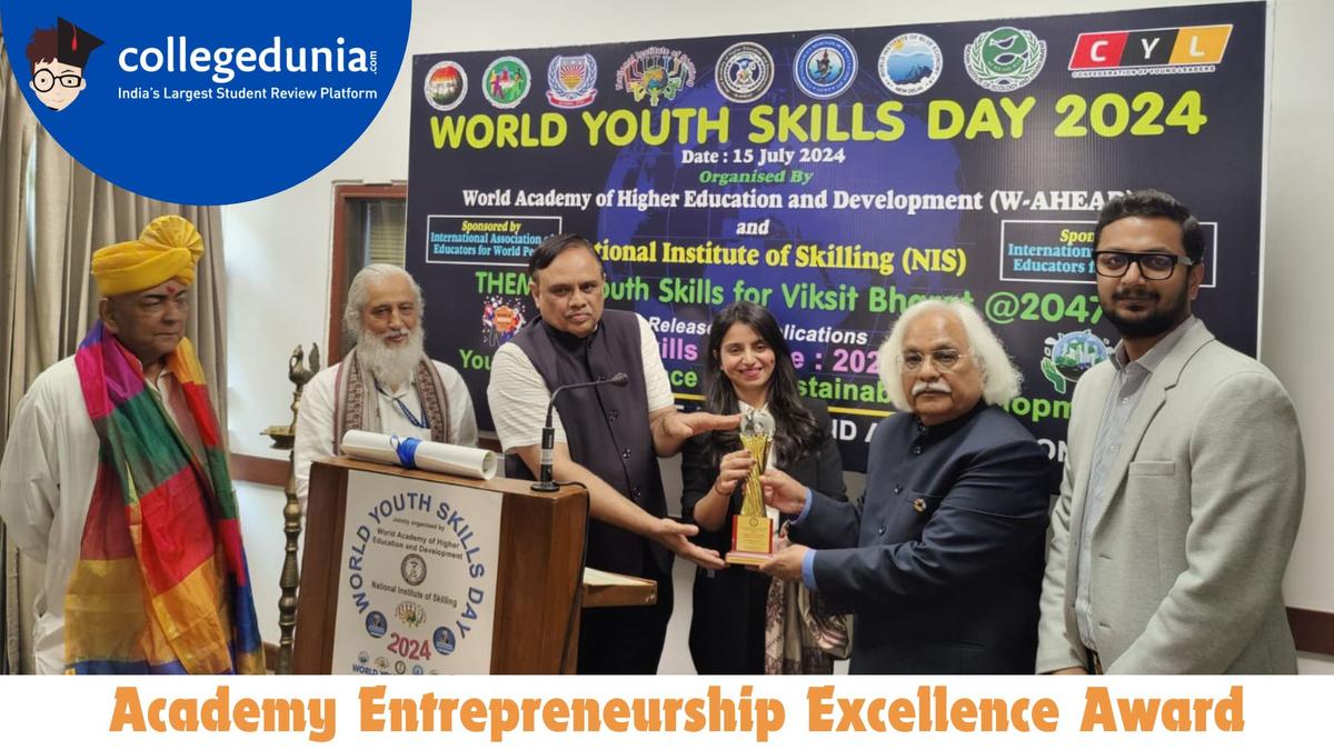 Collegedunia honored with the Academy Entrepreneurship Excellence Award at World Youth Skills Day