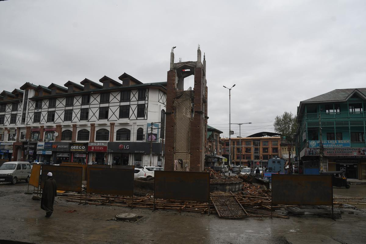 The Ghanta Ghar in Srinagar’s Lal Chowk is renovated ahead of the G-20 meeting. 
