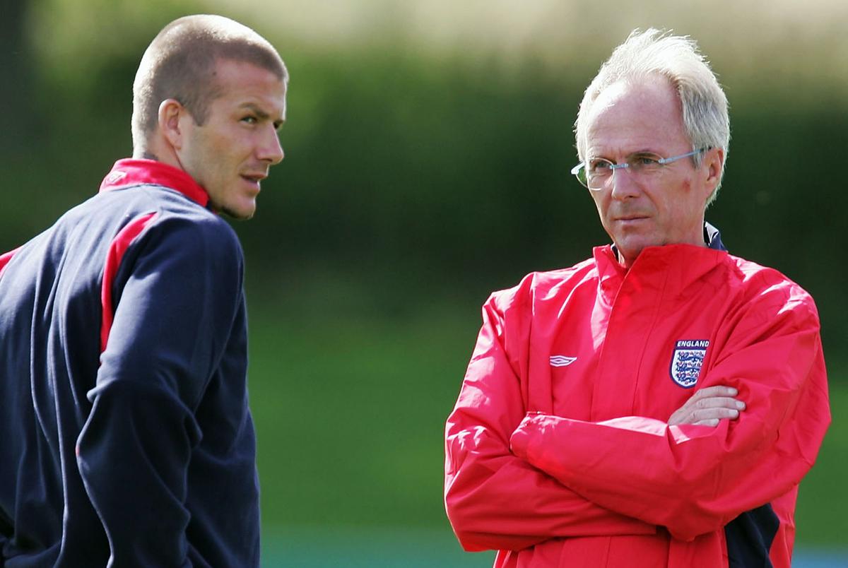 File picture of former England captain David Beckham with Sven Goran-Eriksson