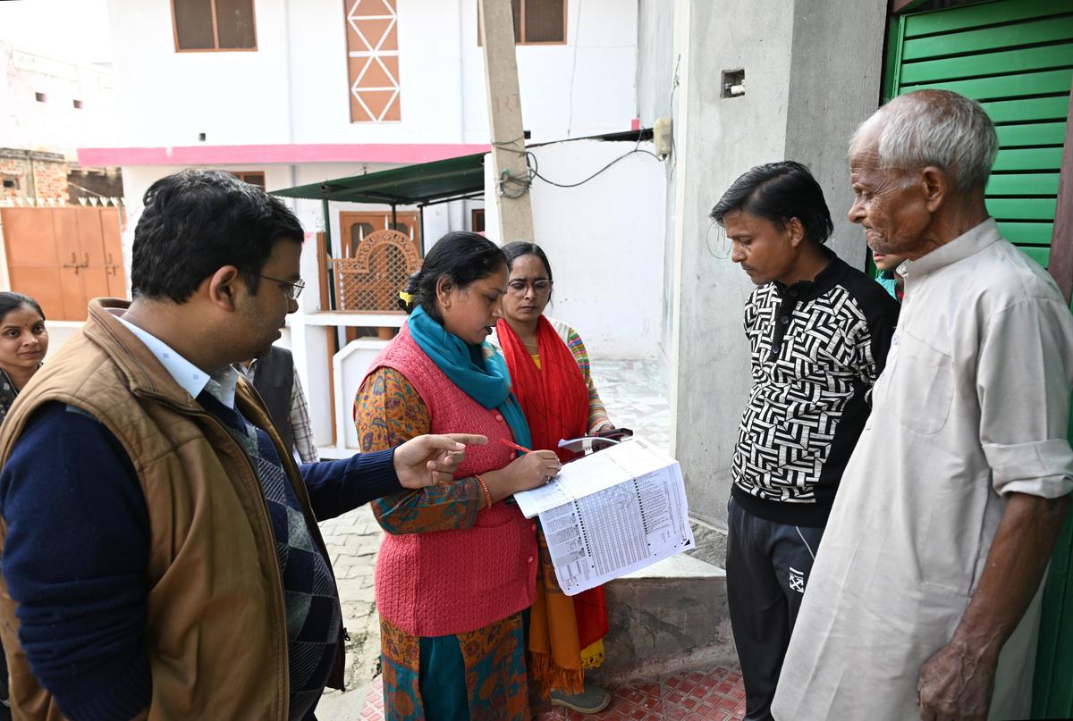 Census officials conducting pre pre-test exercise of the population census 2027 at Anupshahr, Bulandshahr district of Uttar Pradesh on November 19, 2025. Census officials conducting pre pre-test exercise of the population census 2027 at Anupshahr, Bulandshahr district of Uttar Pradesh on November 19, 2025.