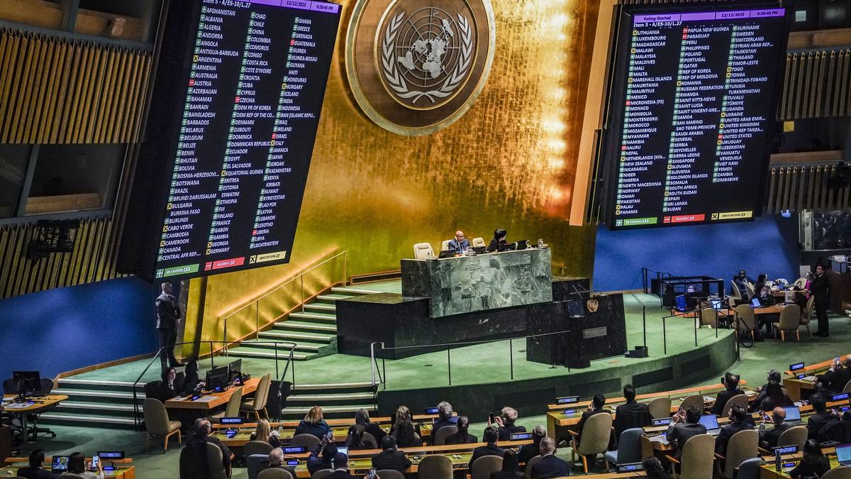 India votes in favour of UN General Assembly resolution demanding immediate, permanent ceasefire in Gaza