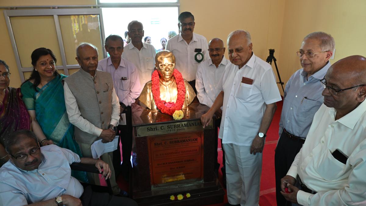 Architect of India’s green revolution C. Subramaniam remembered, statue unveiled