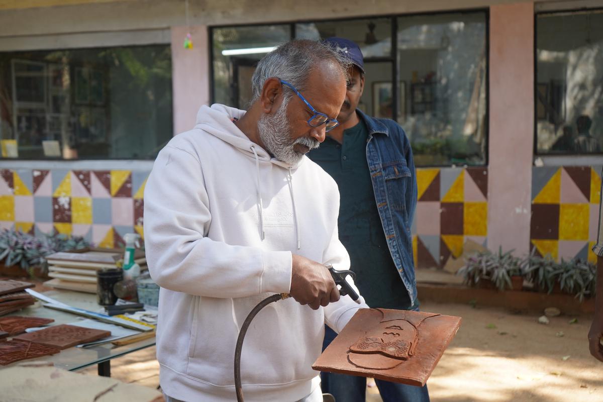 Chippa Sudhakar in his studio
