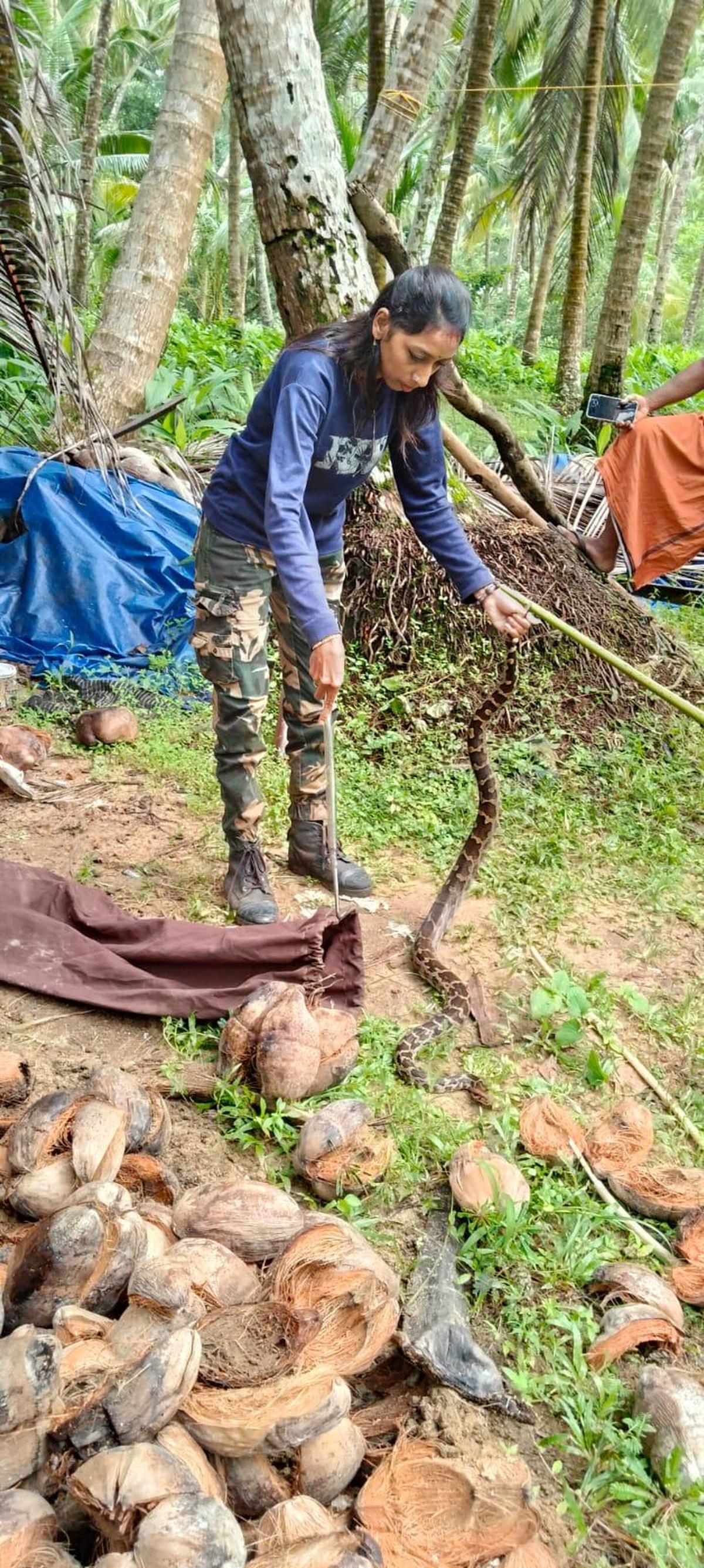 Anusree Babu salva un cobra