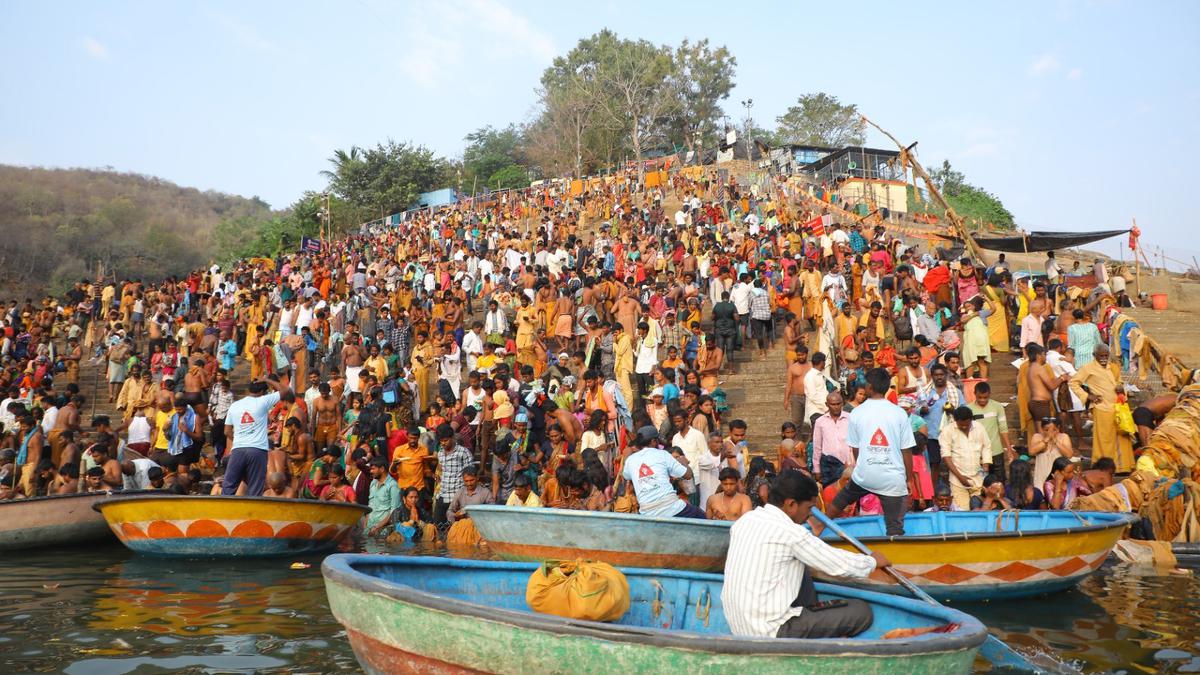 Mayura Vahana Seva observed at Srisailam temple