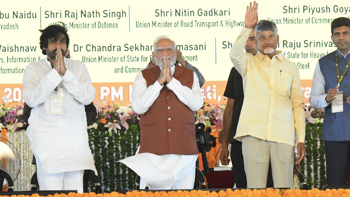Modi restarts ₹58,000 crore worth works, backs Amaravati vision