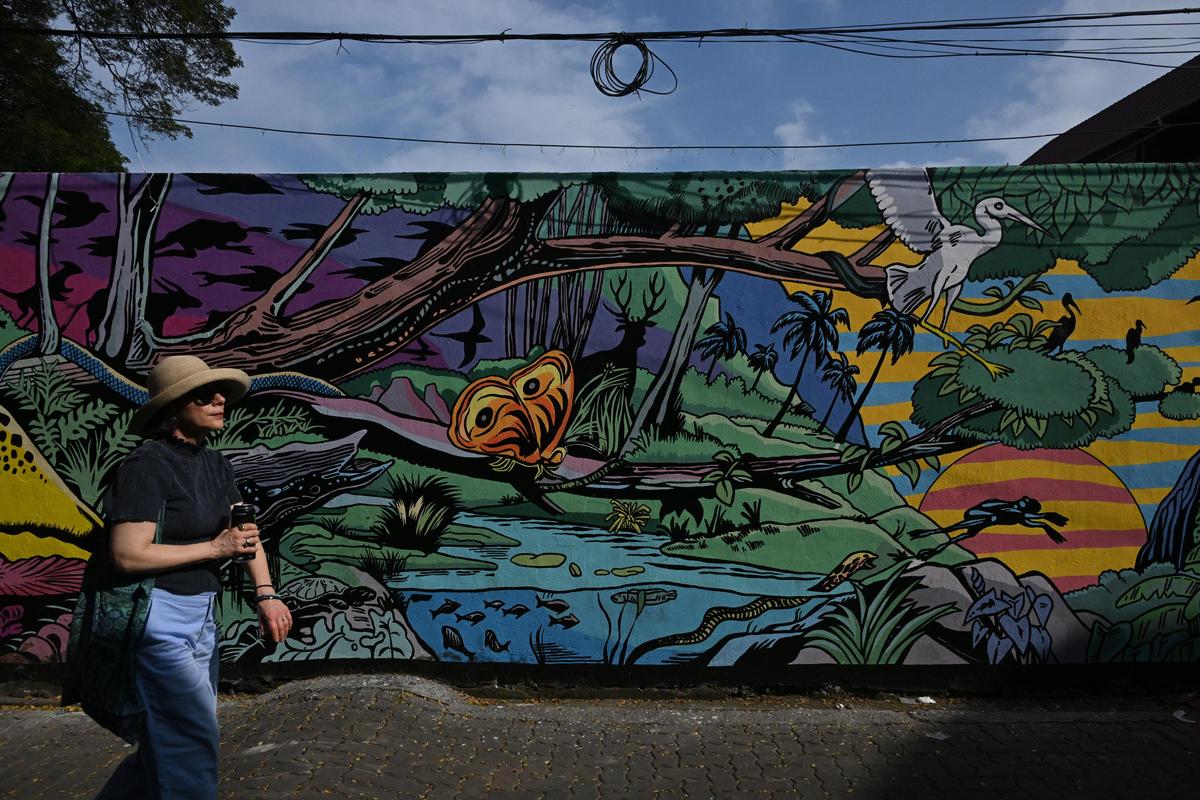 Il dipinto di Appupen ricreato in Burgher Street, Fort Kochi