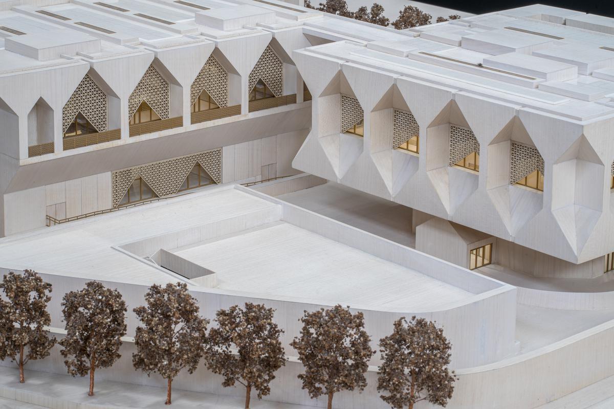 A model for the new Sir David Adjaye-designed Kiran Nadar Museum and Cultural Centre set to open in 2026 
