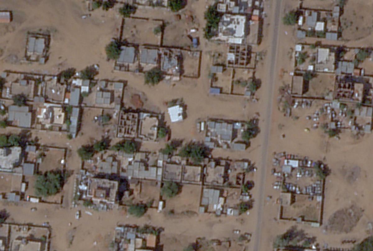 This satellite image by Planet Labs PBC shows a mosque, the centre white building, and a discoloration in the soil just to the southeast of it after apparent digging there in the aftermath of an attack by the paramilitary Rapid Support Forces in el-Fasher, Sudan, Tuesday, Nov. 4, 2025. This satellite image by Planet Labs PBC shows a mosque, the centre white building, and a discoloration in the soil just to the southeast of it after apparent digging there in the aftermath of an attack by the paramilitary Rapid Support Forces in el-Fasher, Sudan, Tuesday, Nov. 4, 2025.