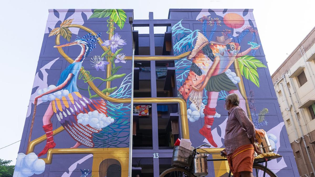 Ukkadam Art District showcases Coimbatore’s wetlands in multi-coloured murals