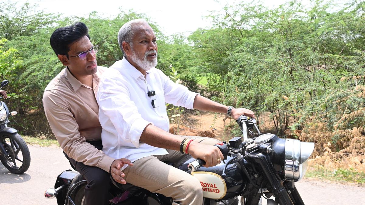 MLA, Collector take a bike ride to inspect Peruru Lake in Tirupati