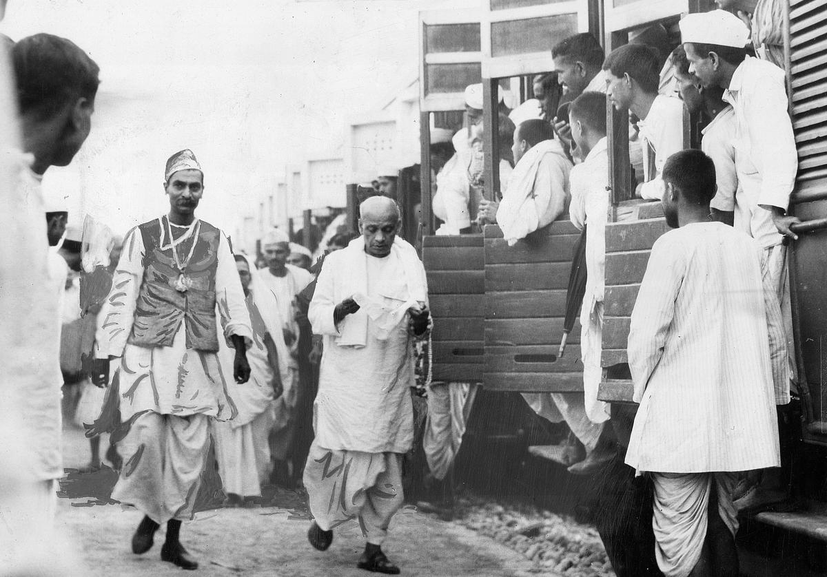 Dr. Rajendra Prasad and Sardar Vallabhbhai Patel Arriving by Train to Attend the Gandhi Seva Sangha Meeting at Brindaban, A Town in Bihar.