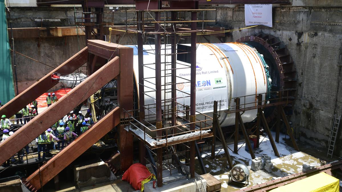 Metro work: four tunnel boring machines on a short break from drilling