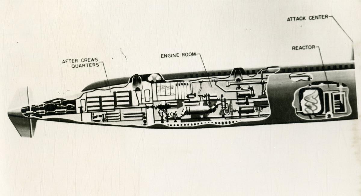 A labelled cutaway drawing released by the U.S. Department of Defense depicts the insides of USS Nautilus – the world’s first atomic-powered submarine. A labelled cutaway drawing released by the U.S. Department of Defense depicts the insides of USS Nautilus – the world’s first atomic-powered submarine.