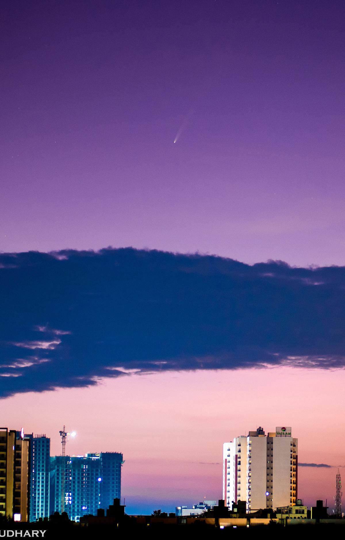 An image of Comet C/2023 A3 (Tsuchinshan–ATLAS) captured in North Bengaluru early on Saturday.