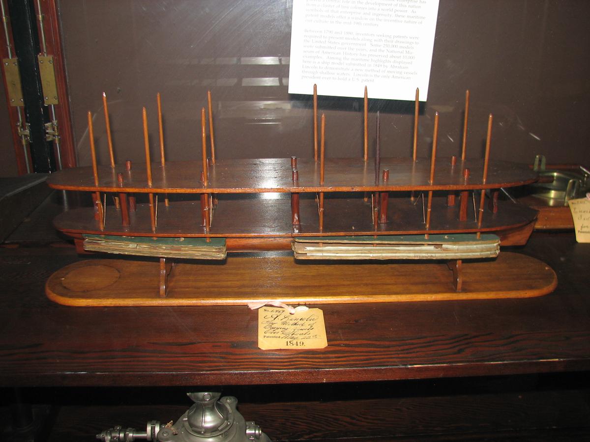 Patent model of Lincoln’s invention. 