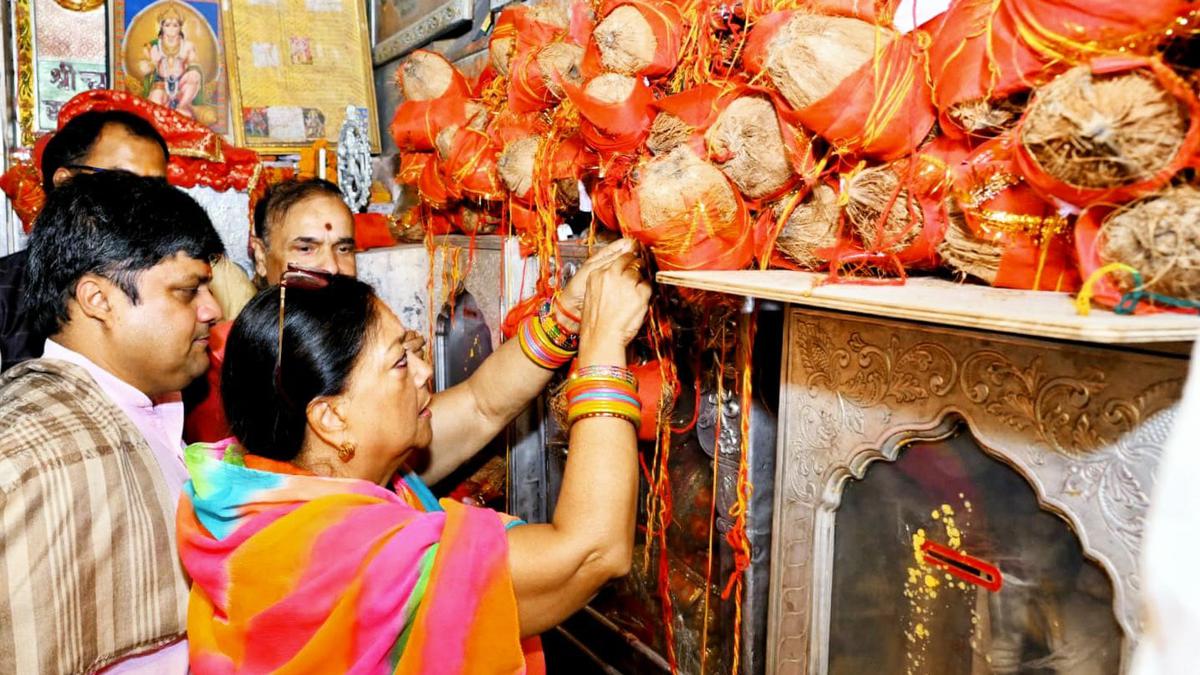 Vasundhara Raje celebrates birthday in Churu; BJP youth wing stages protest in Jaipur