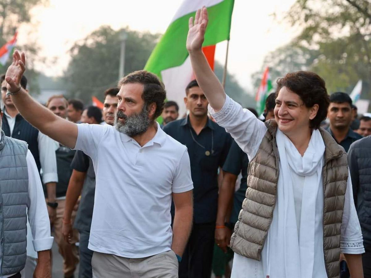 Priyanka Gandhi Vadra joins Bharat Jodo Yatra for first time in Madhya Pradesh