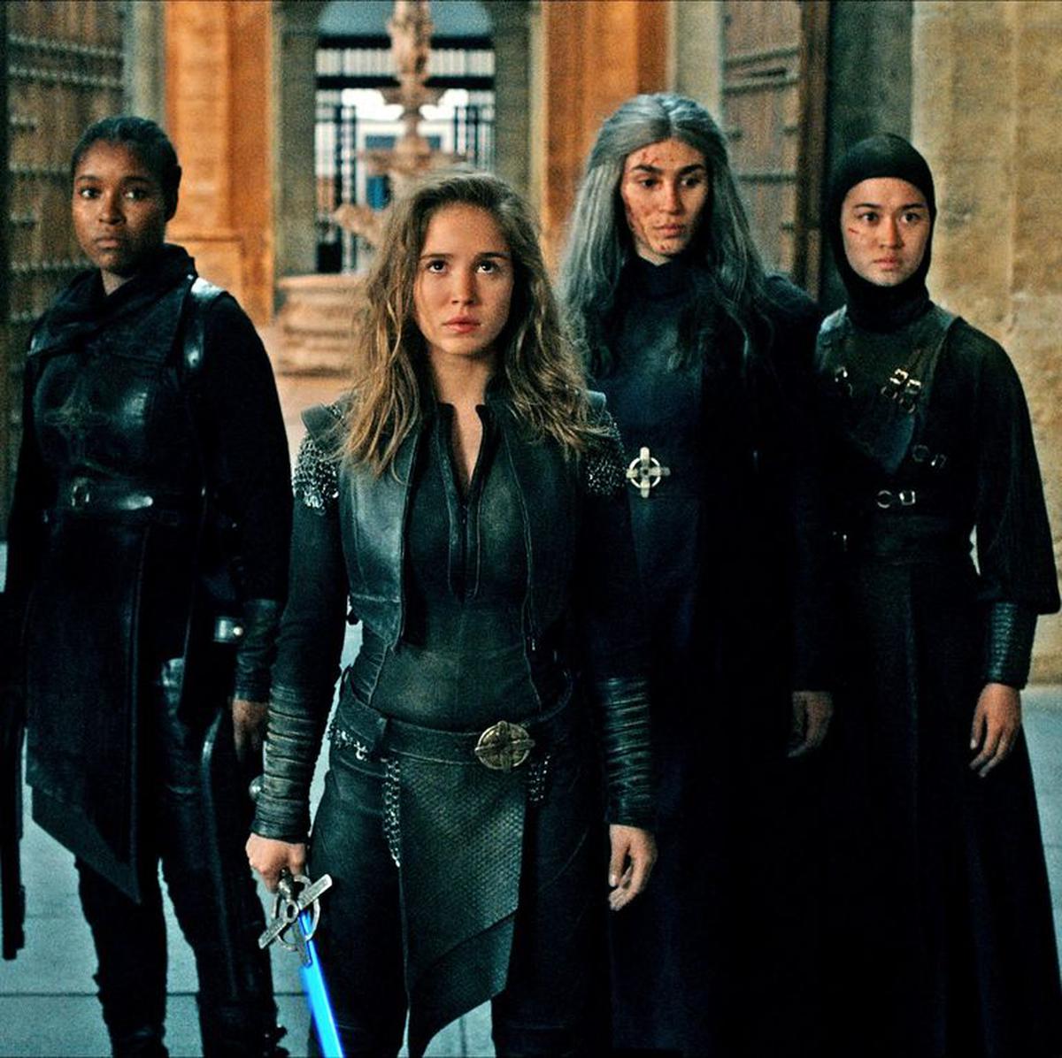A still from 'Warrior Nun' (2020), an action-packed fantasy show about a secret order from a martial arts-skilled nun.