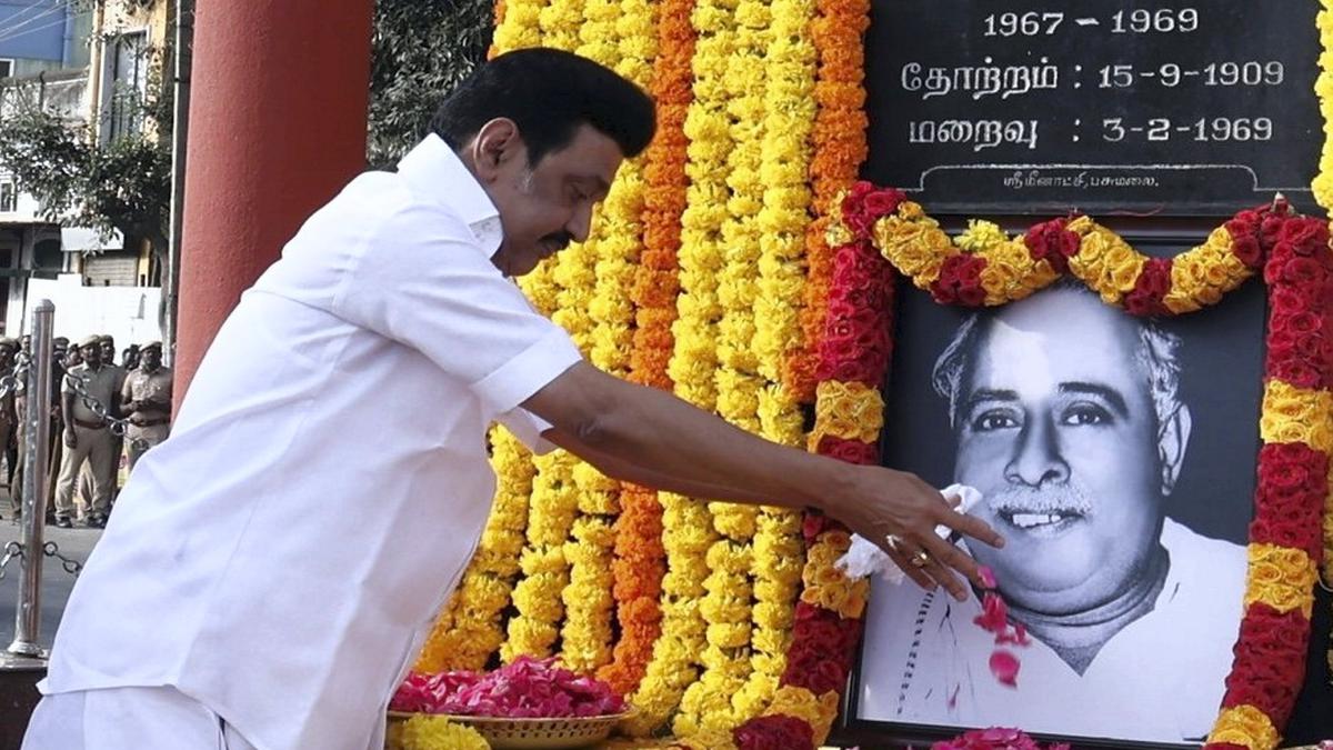 C.N. Annadurai birth anniversary | Tamil Nadu Chief Minister M. K ...