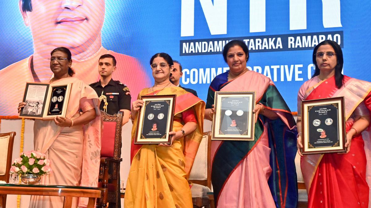 President Murmu releases ₹100 commemorative coin on N.T. Rama Rao to mark his birth centenary