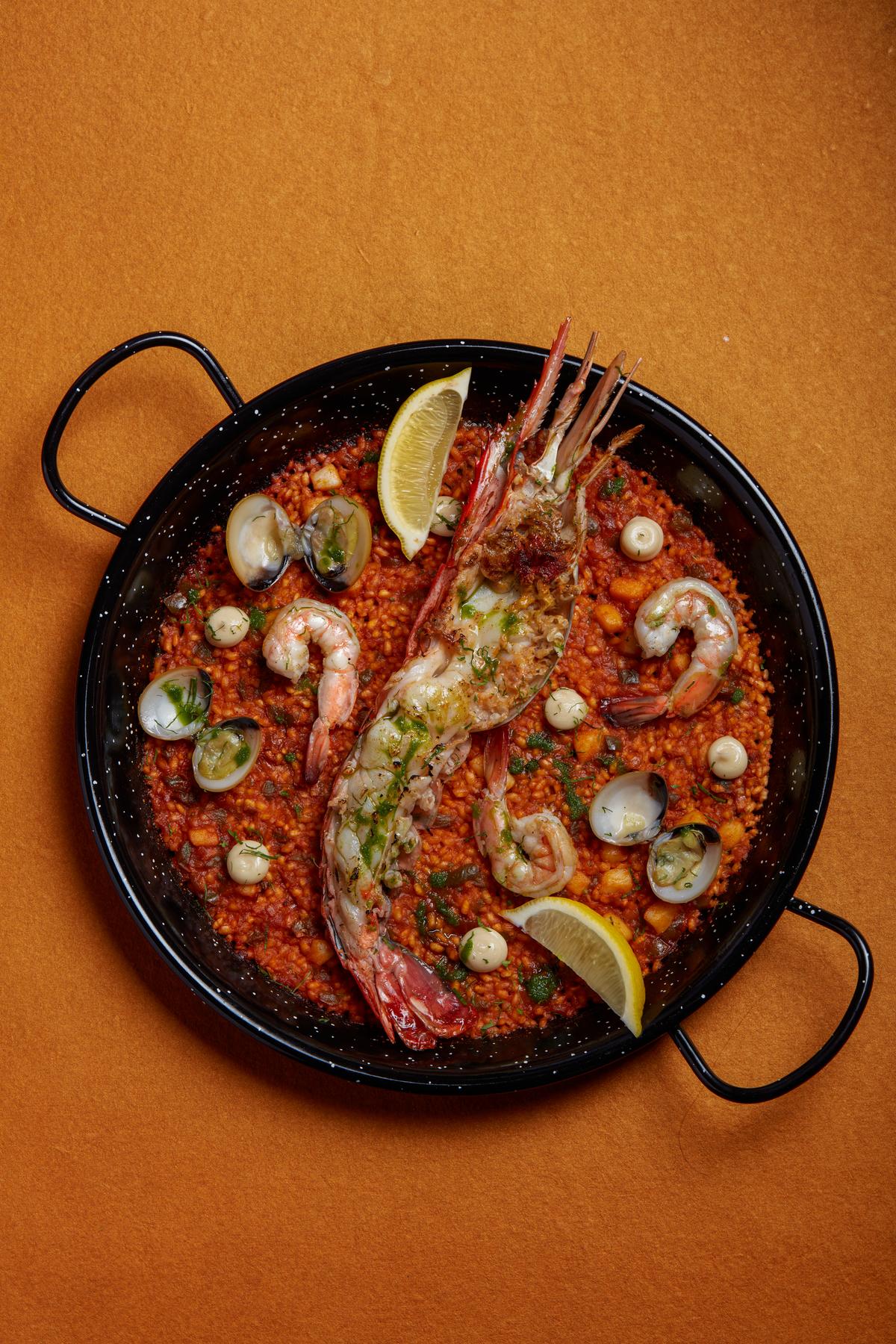 Lobster paella