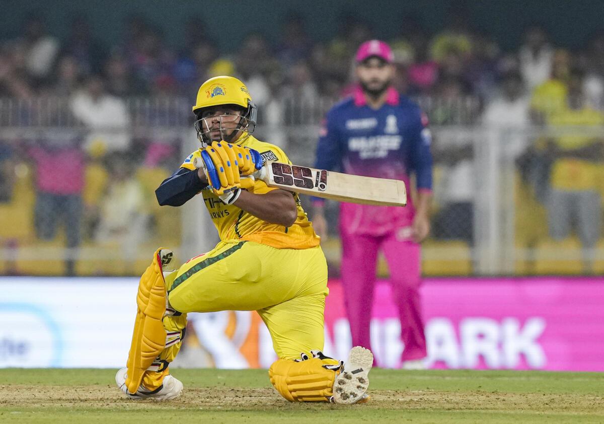 Emergency option: Sarfaraz Khan was pressed into service when Chennai Super Kings was experiencing the batting horrors against Rajasthan Royals.