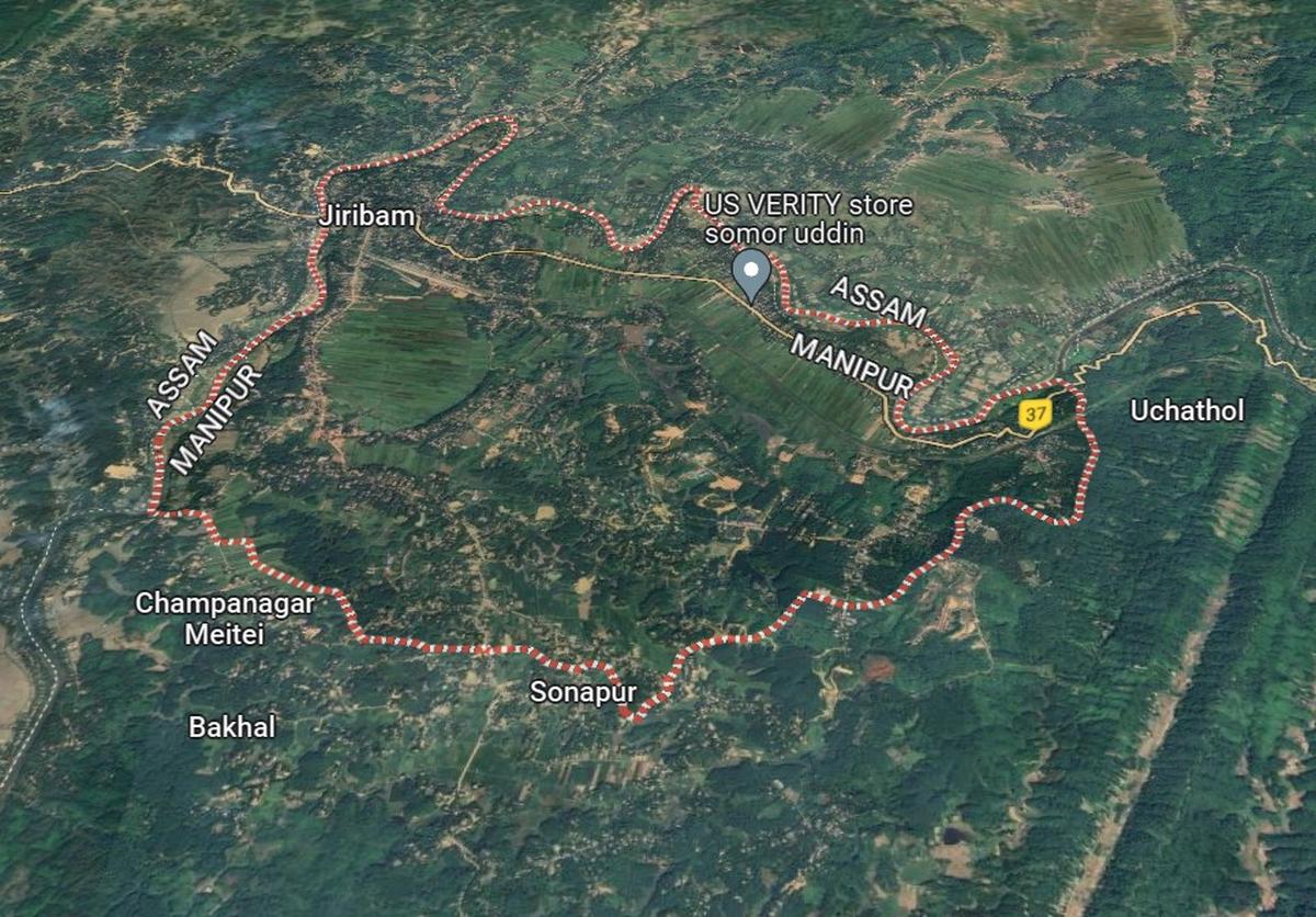 Google Maps image locates Jiribam district of Manipur. Google Maps image locates Jiribam district of Manipur.